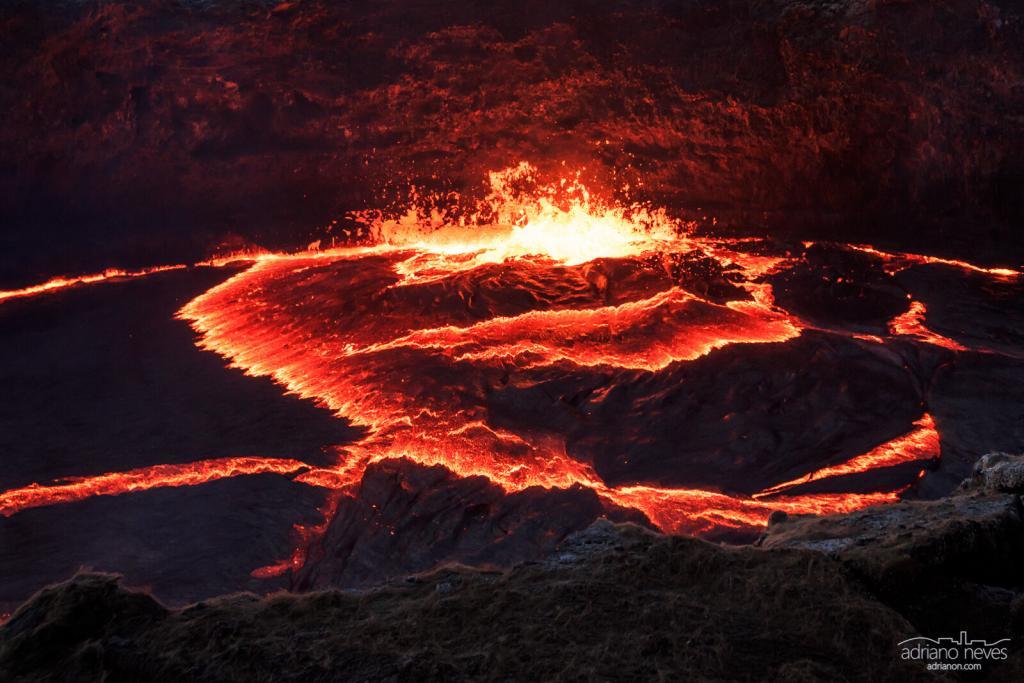 Landscape photograph of the Erta Ale volcano caldera, a molten lava pit - © Adriano Neves - acseven - All Rights Reserved